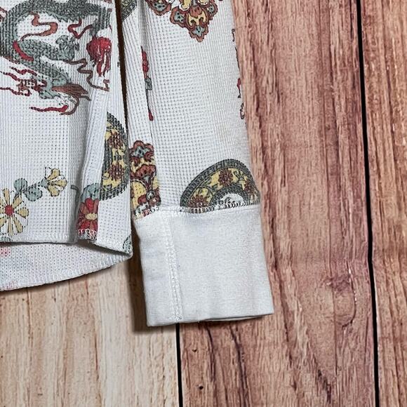 Pj Salvage Waffle Knit Long Sleeve Henley Sweater White Womens Size Small - Picture 4 of 5